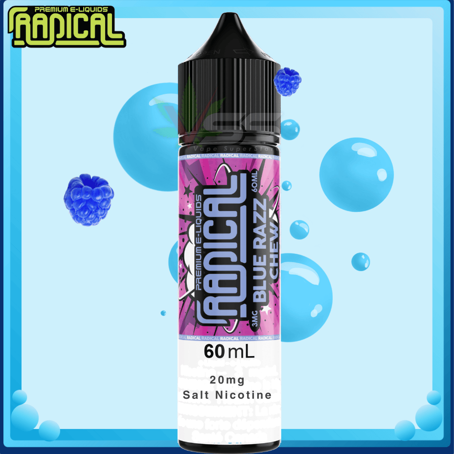 Radical 60ml Salt-Blue Razz Chew Morden Vape SuperStore and Cannabis Manitoba Canada