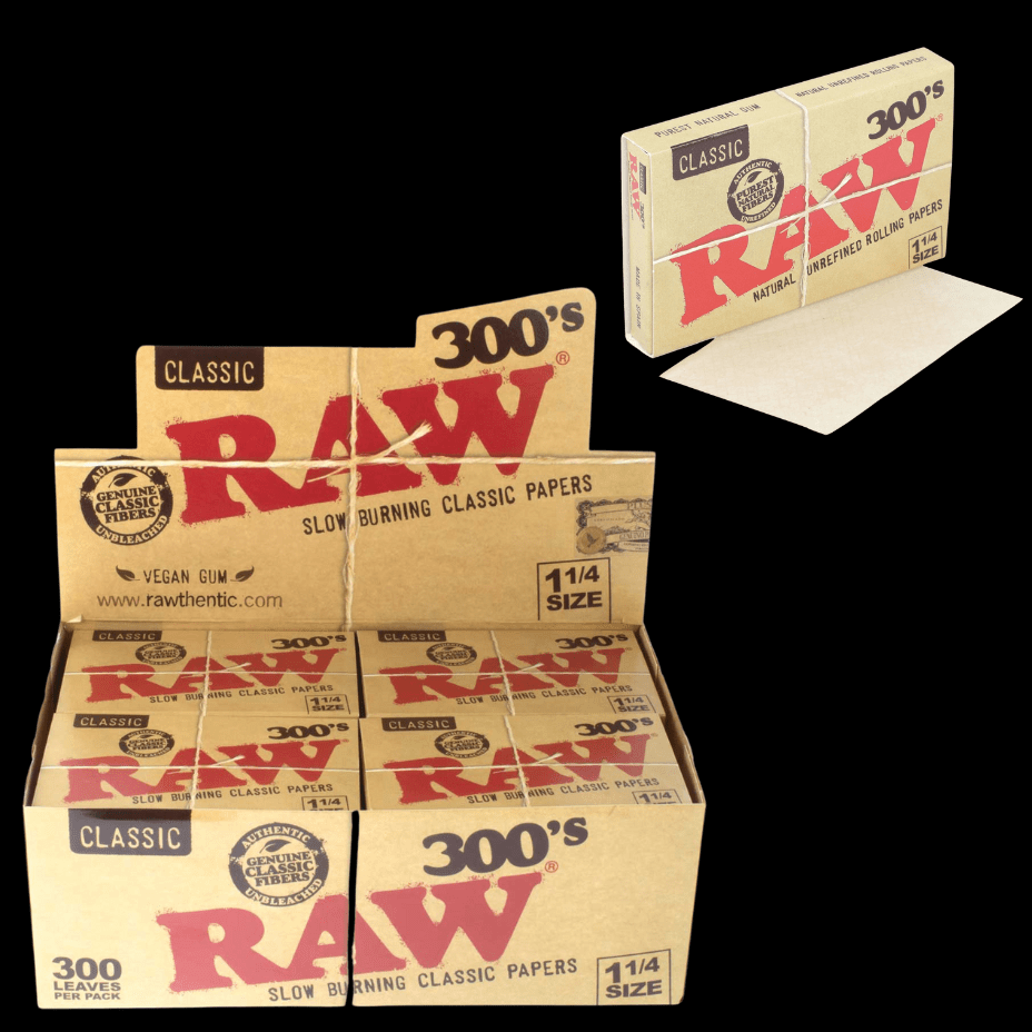 Raw Classic 300s Natural Unrefined Rolling Papers 1 1/4 1¼ 300s / 300/pkg Morden Vape SuperStore and Cannabis Manitoba Canada
