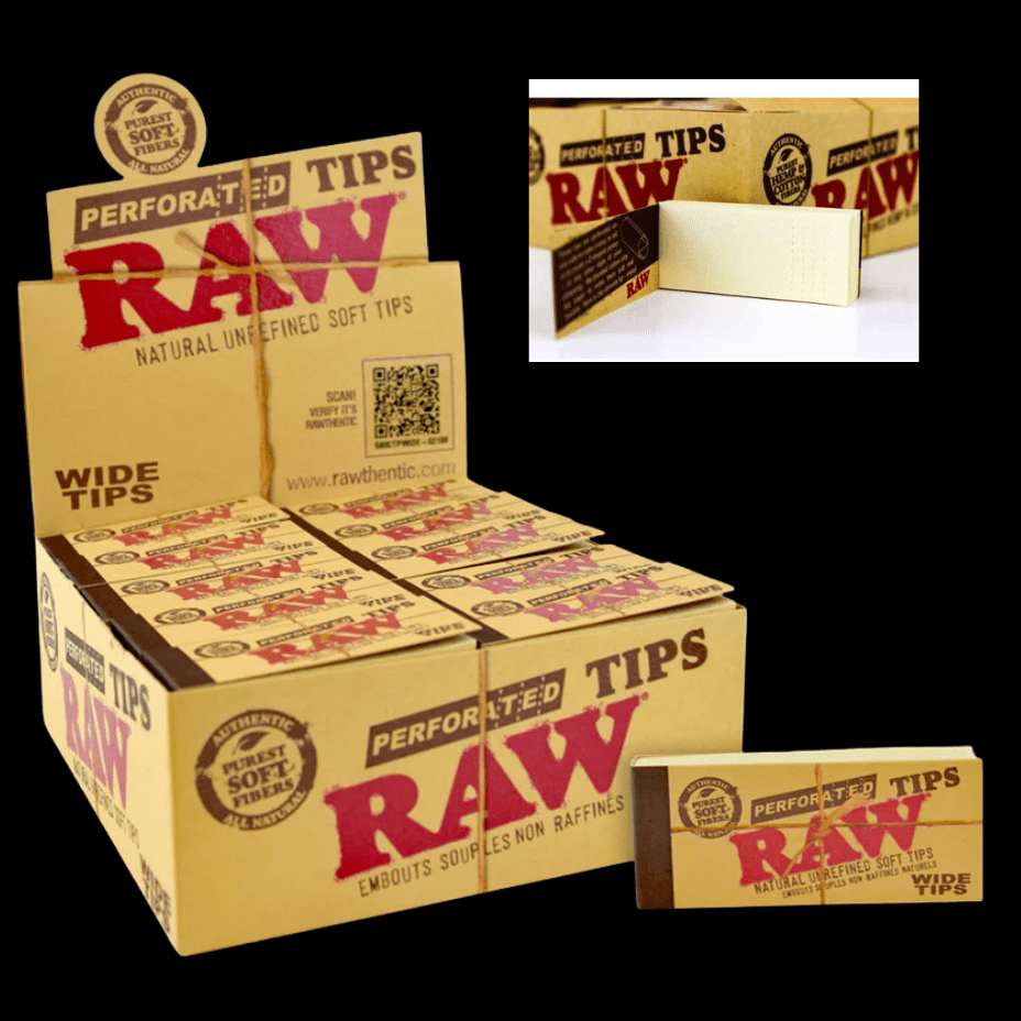 Raw Perforated Wide Tips 50/pk Morden Vape SuperStore and Cannabis Manitoba Canada
