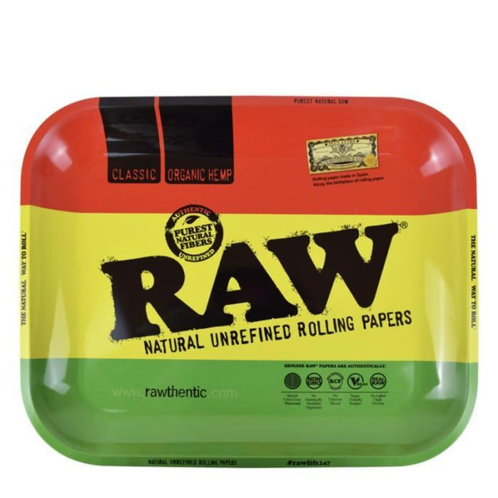 Raw Rasta Metal Rolling Tray-Large Morden Vape SuperStore and Cannabis Manitoba Canada