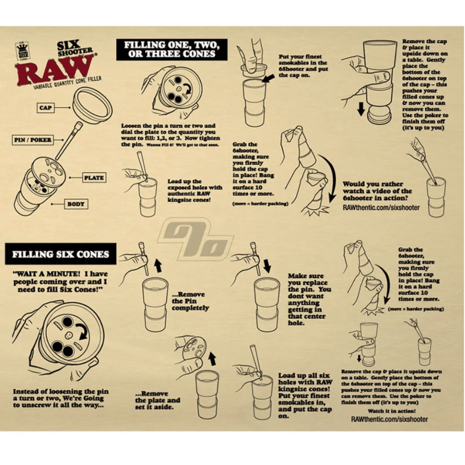Raw Six Shooter Cone Filler King Size Morden Vape SuperStore and Cannabis Manitoba Canada