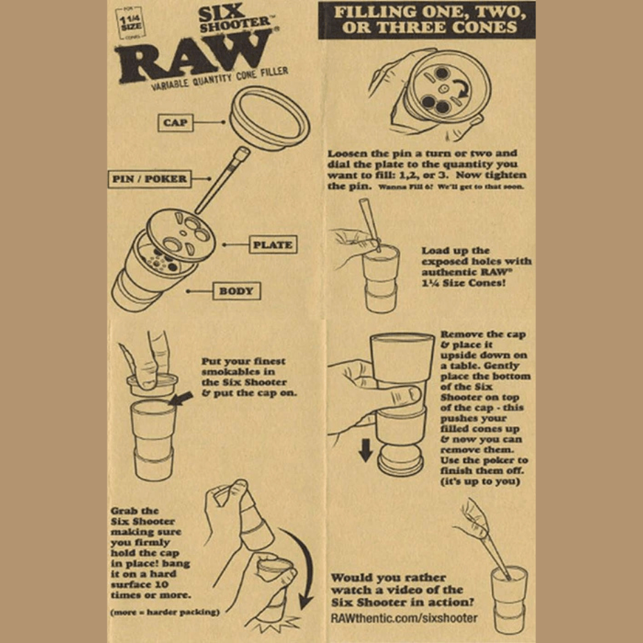 Raw Six Shooter Cone Filler King Size Morden Vape SuperStore and Cannabis Manitoba Canada
