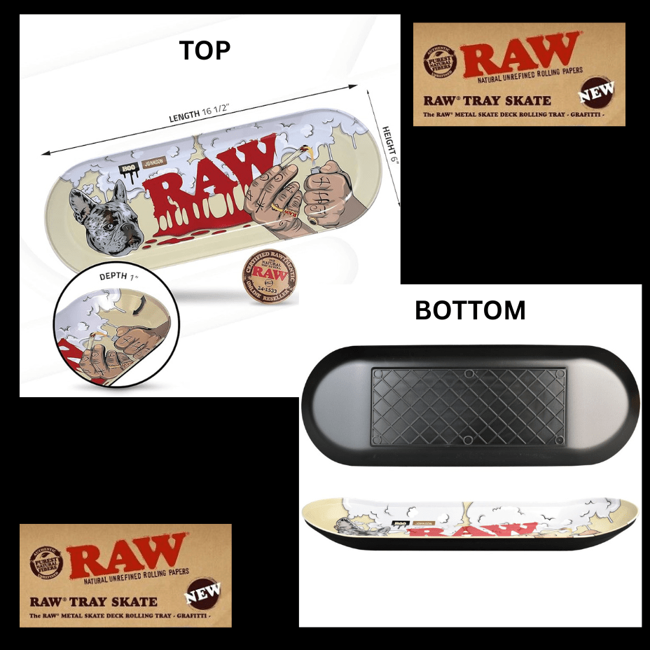 Raw x Boo Johnson Skate Deck Rolling Tray large Morden Vape SuperStore and Cannabis Manitoba Canada