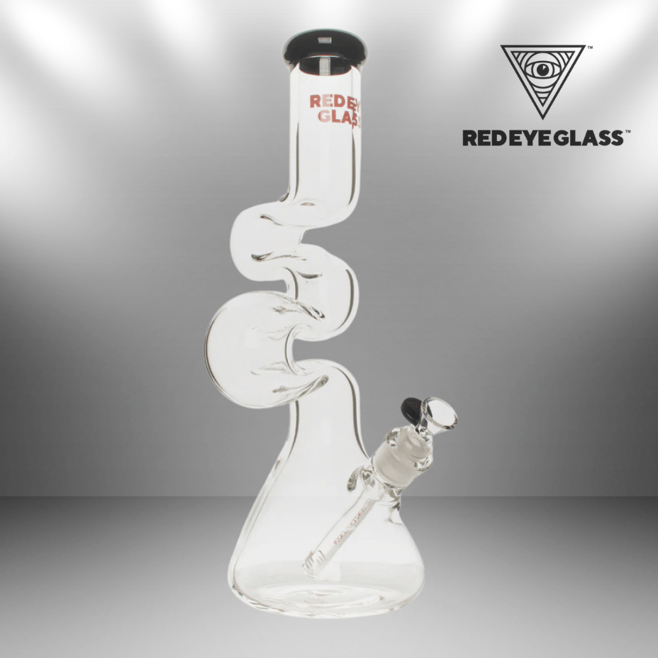 Red Eye Glass 7mm Loop-D-Loop 2-Arm Zong 16" Black Morden Vape SuperStore and Cannabis Manitoba Canada