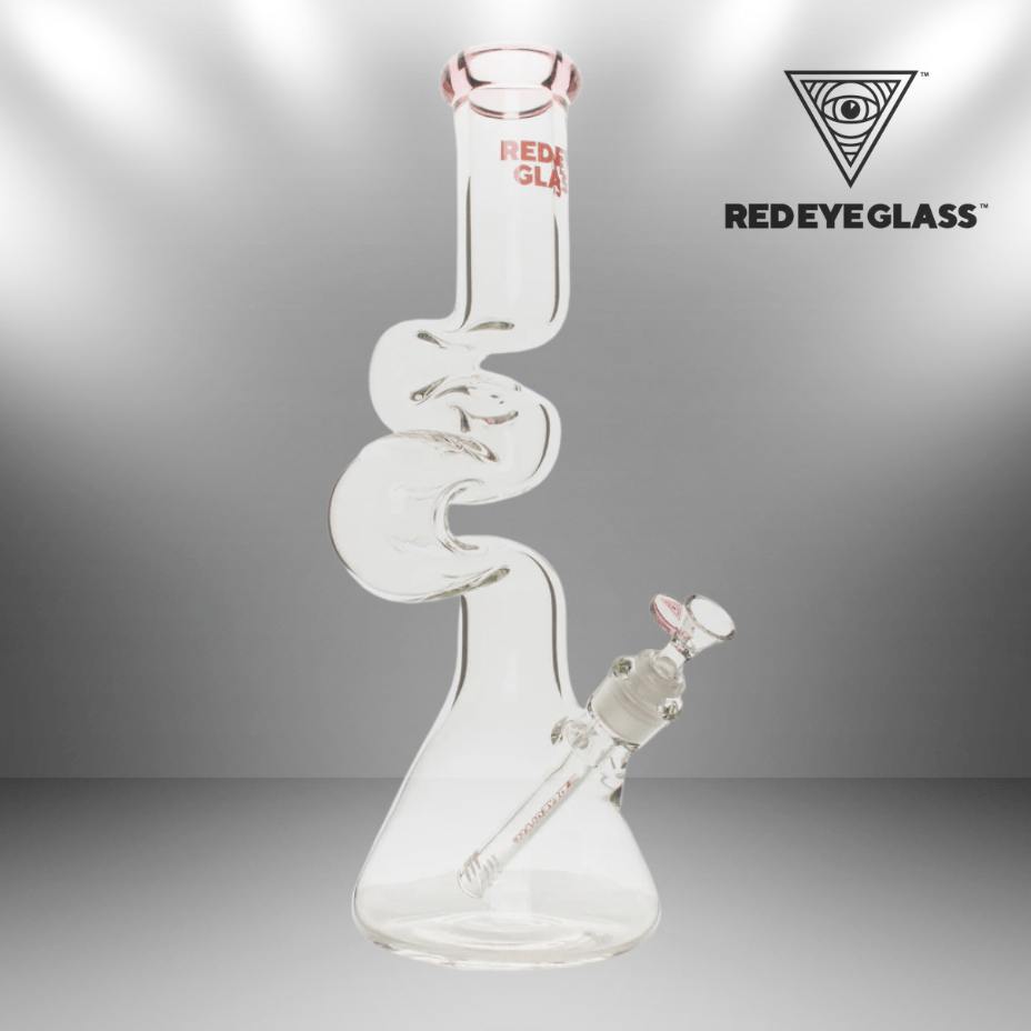 Red Eye Glass 7mm Loop-D-Loop 2-Arm Zong 16" Pink Morden Vape SuperStore and Cannabis Manitoba Canada