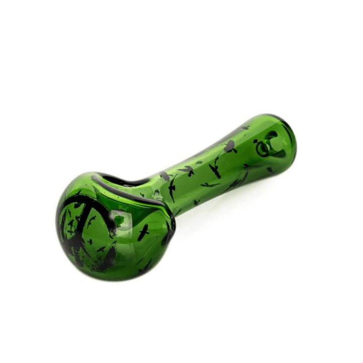 Red Eye Glass Hand Pipes Green Red Eye Glass Crow Spoon Hand Pipe-4.5"- Morden Vape SuperStore