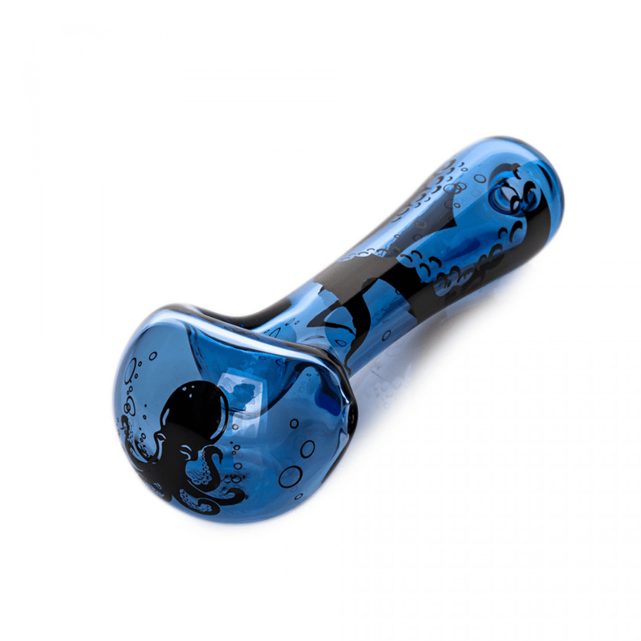 Red Eye Glass Sapphire Blue Octopus Hand Pipe-4.5" Morden Vape SuperStore and Bong Shop Manitoba Canada