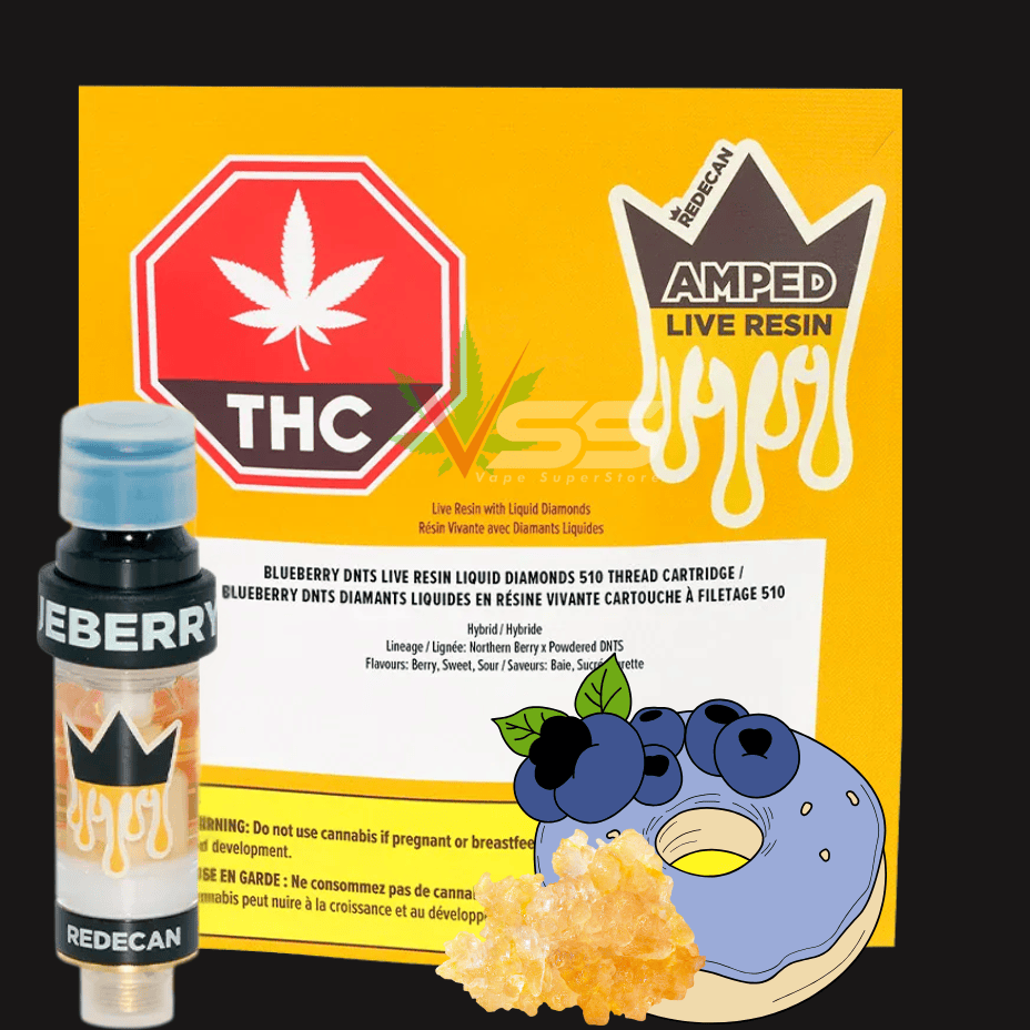 Redecan - Amped Live Resin Blueberry DNTS 510 Cartridge - 1g Morden Vape SuperStore and Cannabis Manitoba Canada