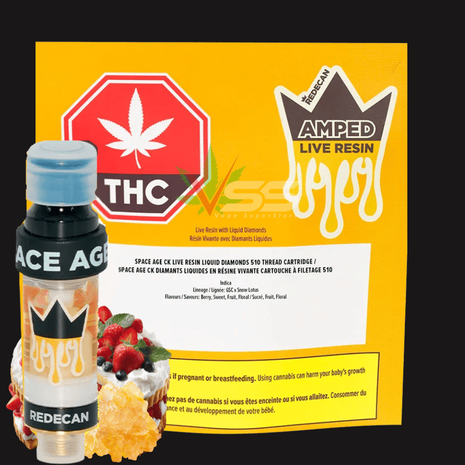 Redecan - Amped Live Resin Space Age Cake 510 Cartridge - 1g Morden Vape SuperStore and Cannabis Manitoba Canada