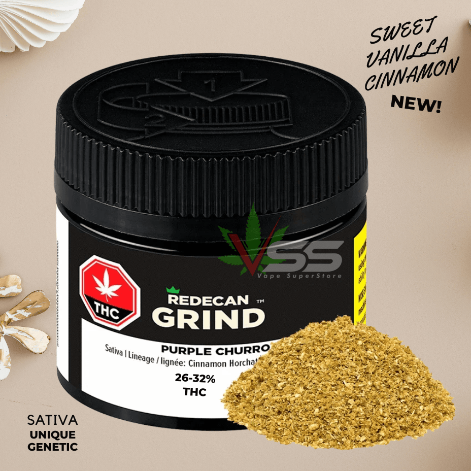 Redecan Grind Purple Churro Sativa Milled Flower - 7g Morden Vape SuperStore and Cannabis Manitoba Canada