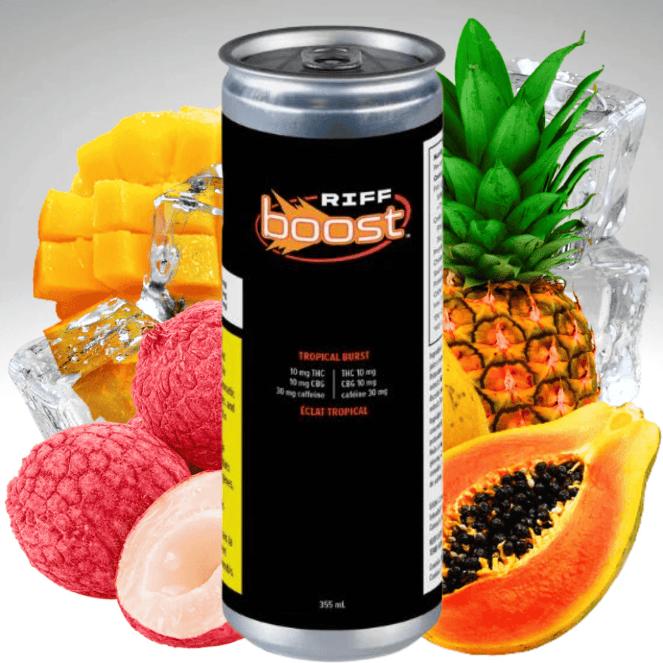 Riff Tropical Burst Cannabis Infused Beverage-THC:CBG:Caffine Morden Vape SuperStore and Cannabis Manitoba Canada