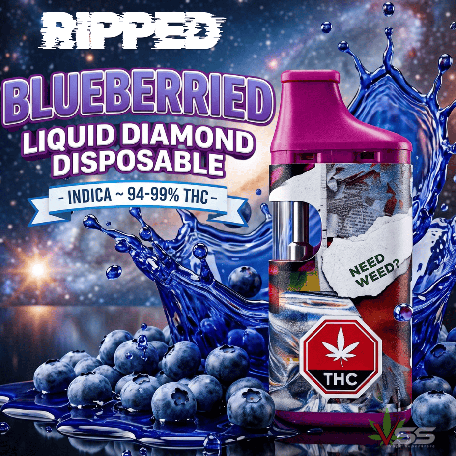Ripped Blueberried Liquid Diamond Indica AIO Disposable Vape - 0.95g Morden Vape SuperStore and Cannabis Manitoba Canada