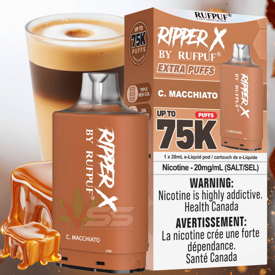 Ripper X 75k Turbo Pod-C. Macchiato Morden Vape SuperStore and Cannabis Manitoba Canada
