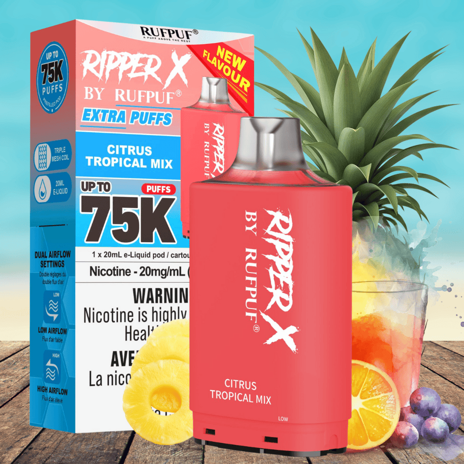 Ripper X 75k Turbo Pod - Citrus Tropical Mix Morden Vape SuperStore and Cannabis Manitoba Canada