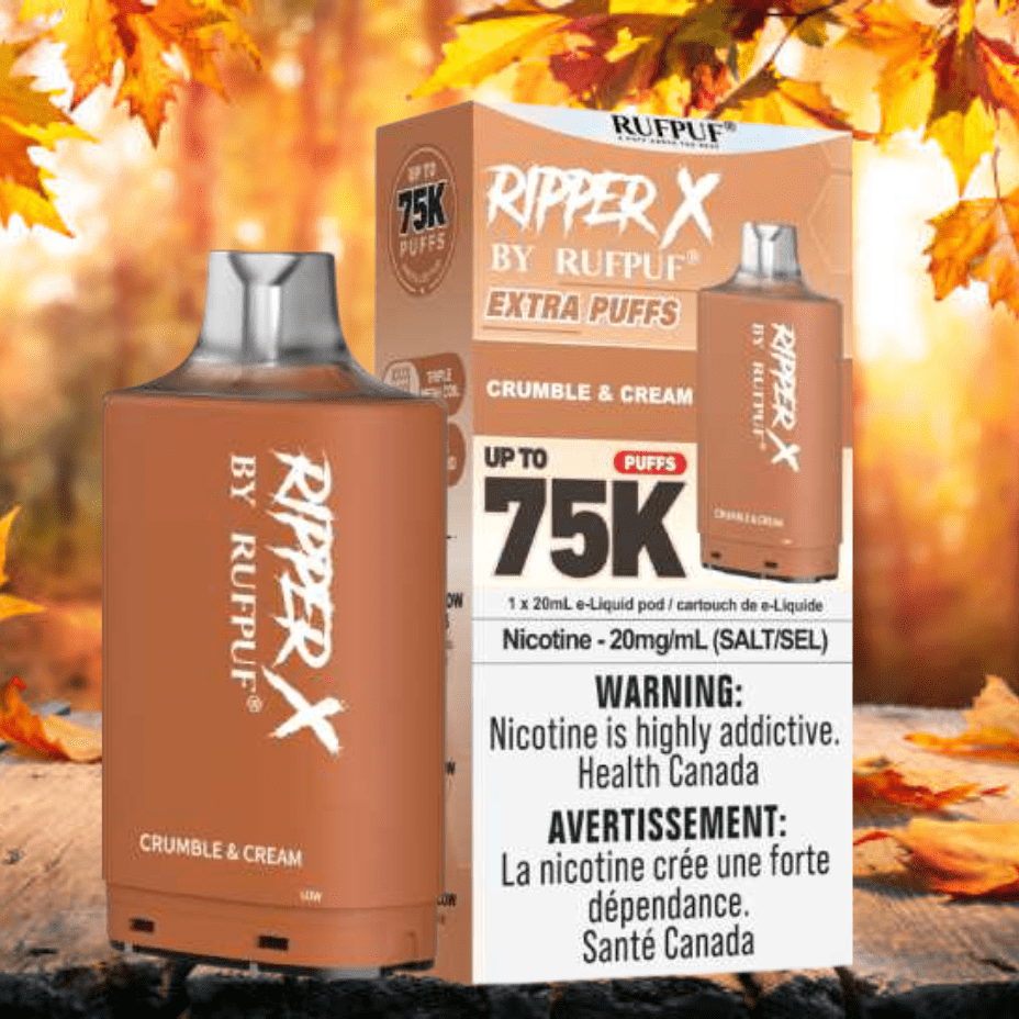 Ripper X 75k Turbo Pod-Crumble & Cream 20mg / 75000 Puffs Morden Vape SuperStore and Cannabis Manitoba Canada