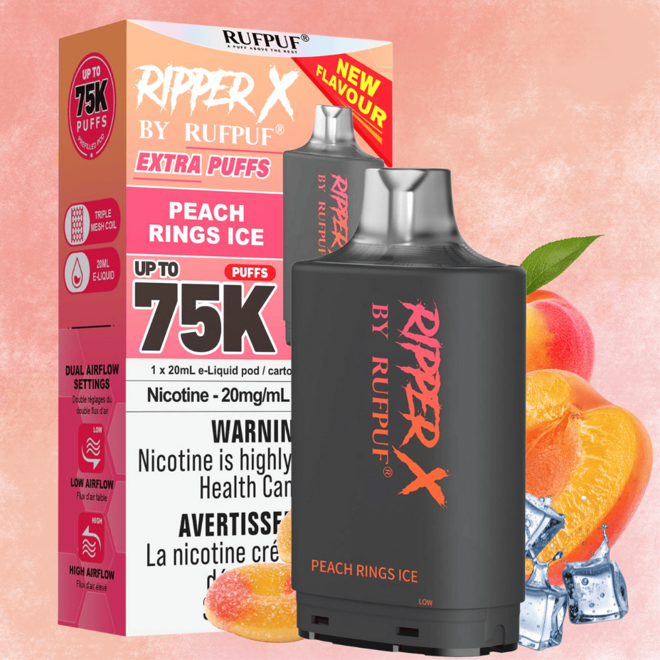 Ripper X 75k Turbo Pod - Peach Rings Ice Morden Vape SuperStore and Cannabis Manitoba Canada