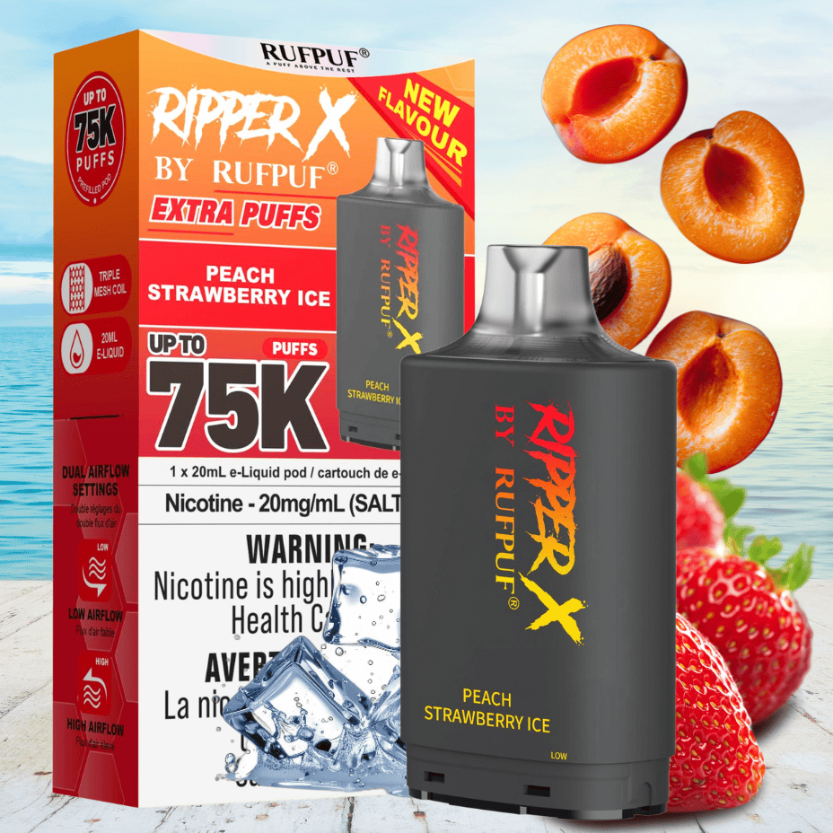 Ripper X 75k Turbo Pod - Peach Strawberry Ice Morden Vape SuperStore and Cannabis Manitoba Canada