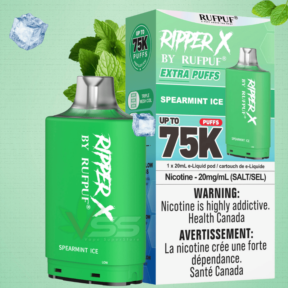 Ripper X 75k Turbo Pod-Spearmint Morden Vape SuperStore and Cannabis Manitoba Canada