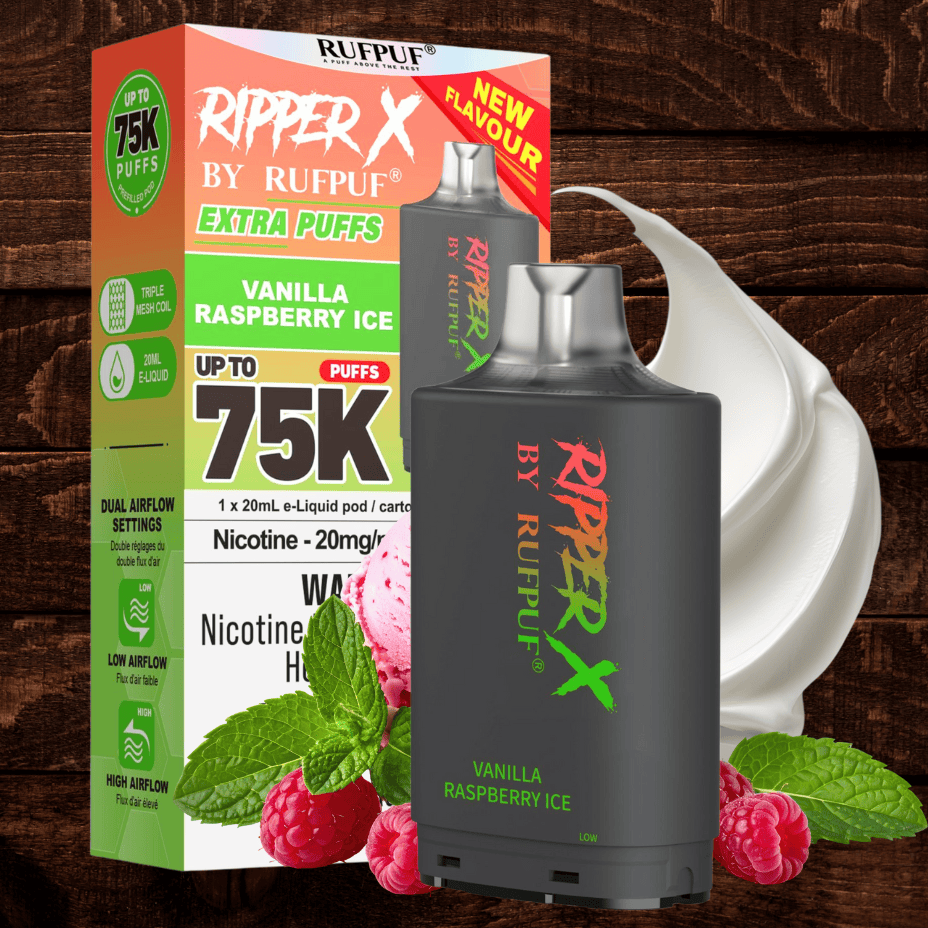 Ripper X 75k Turbo Pod - Vanilla Raspberry Ice Morden Vape SuperStore and Cannabis Manitoba Canada