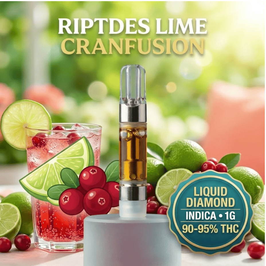 Riptides Lime Cranfusion Indica Liquid Diamond Cart - 1g Morden Vape SuperStore and Cannabis Manitoba Canada