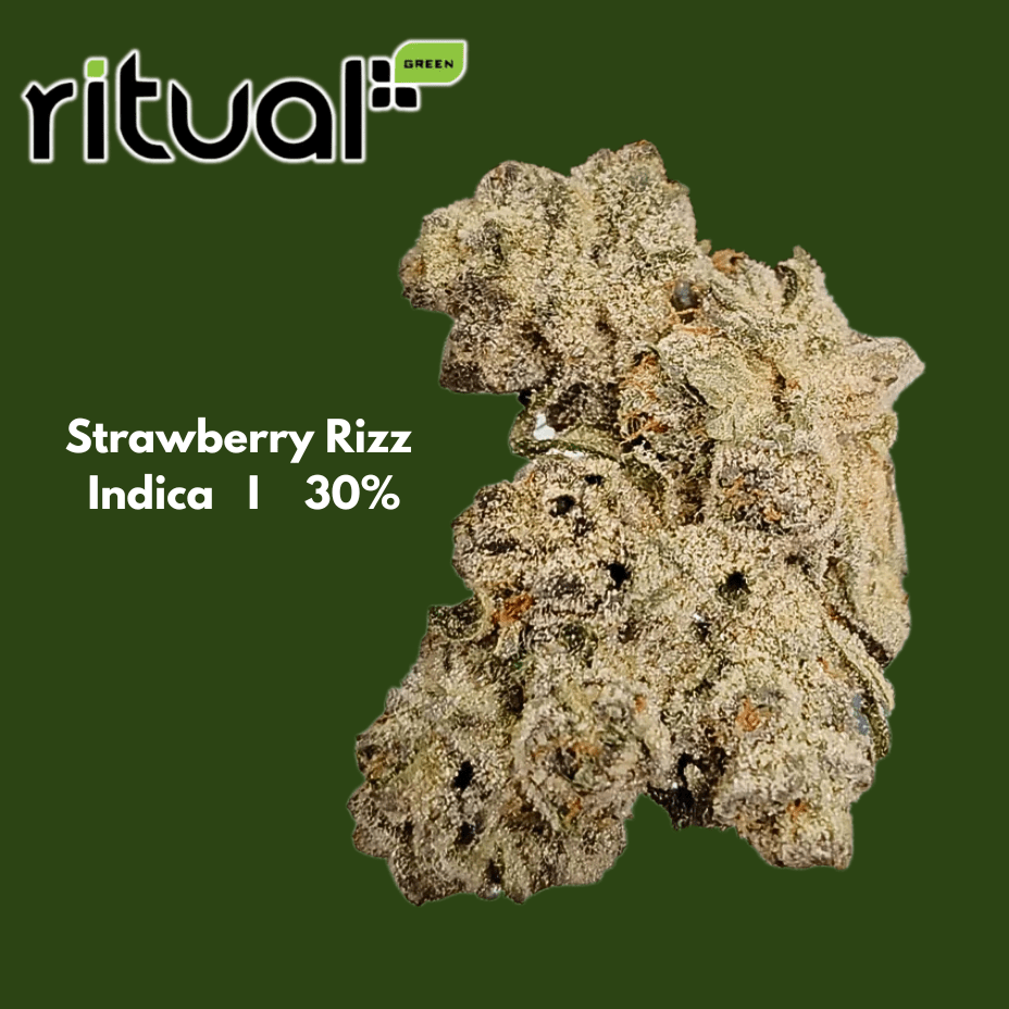 Ritual Green Strawberry Rizz Indica Flower - 3.5g 3.5g Morden Vape SuperStore and Cannabis Manitoba Canada