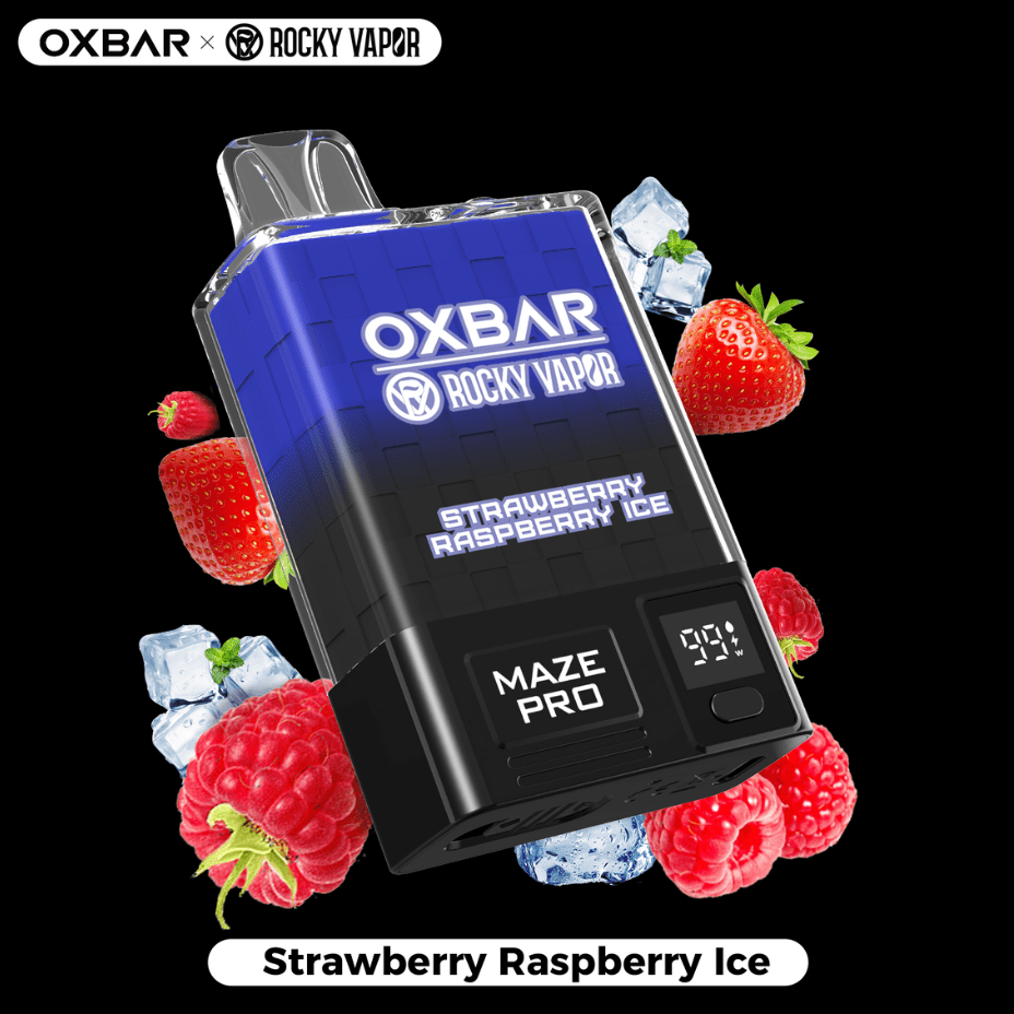 Rocky Vapor Disposables 20mg / 10000Puffs OXBAR Maze PRO 10,000 Disposable Vape-Strawberry Raspberry Ice-MVSS