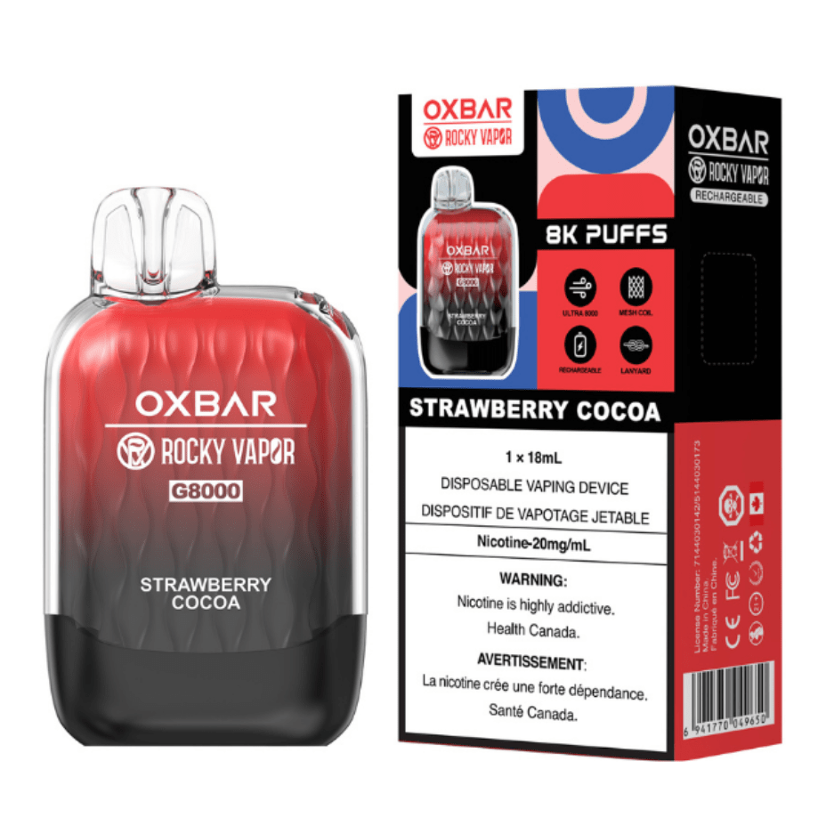 Rocky Vapor Disposables 8000 Puffs / 20mg OXBAR G8000 Disposable Vape-Strawberry Cocoa-Morden Vape SuperStore