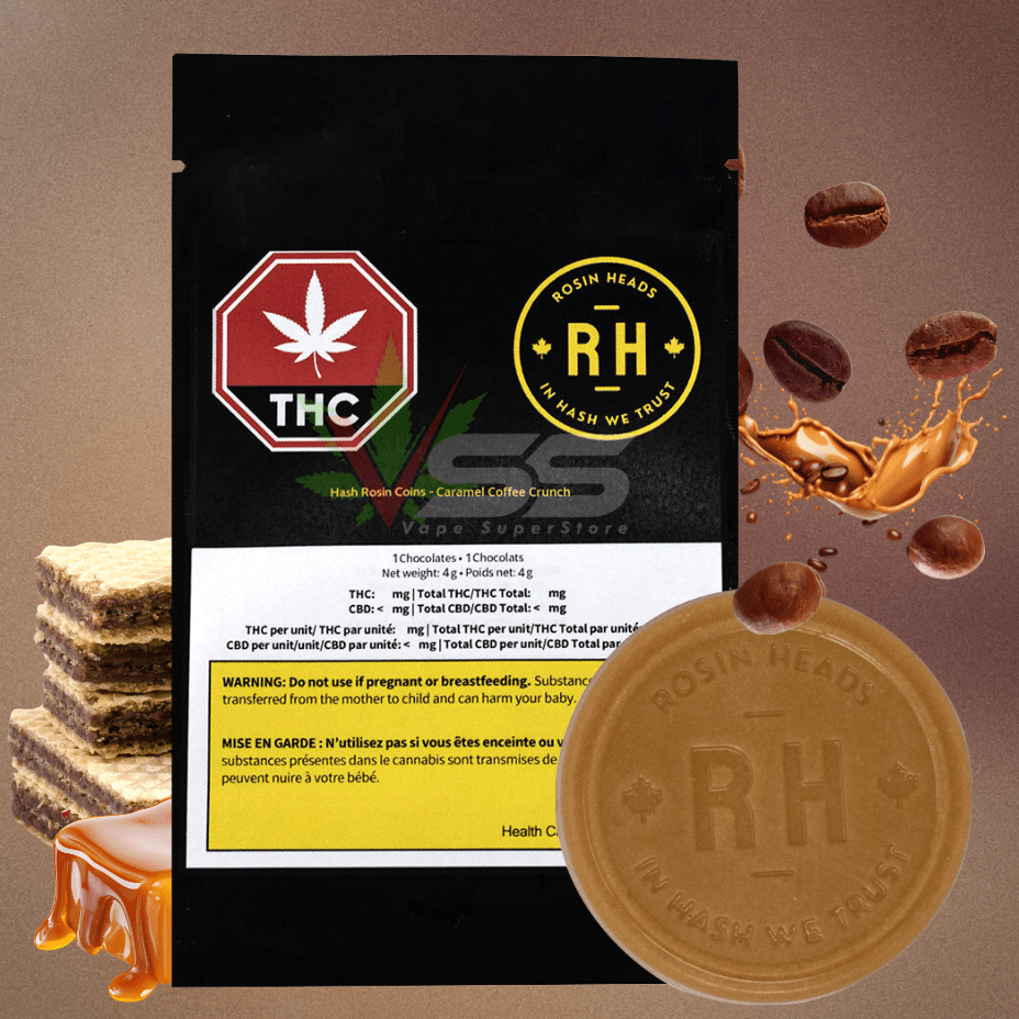 Rosin Heads - Caramel Coffee Crunch Hash Rosin Coin 1x10mg Morden Vape SuperStore and Cannabis Manitoba Canada
