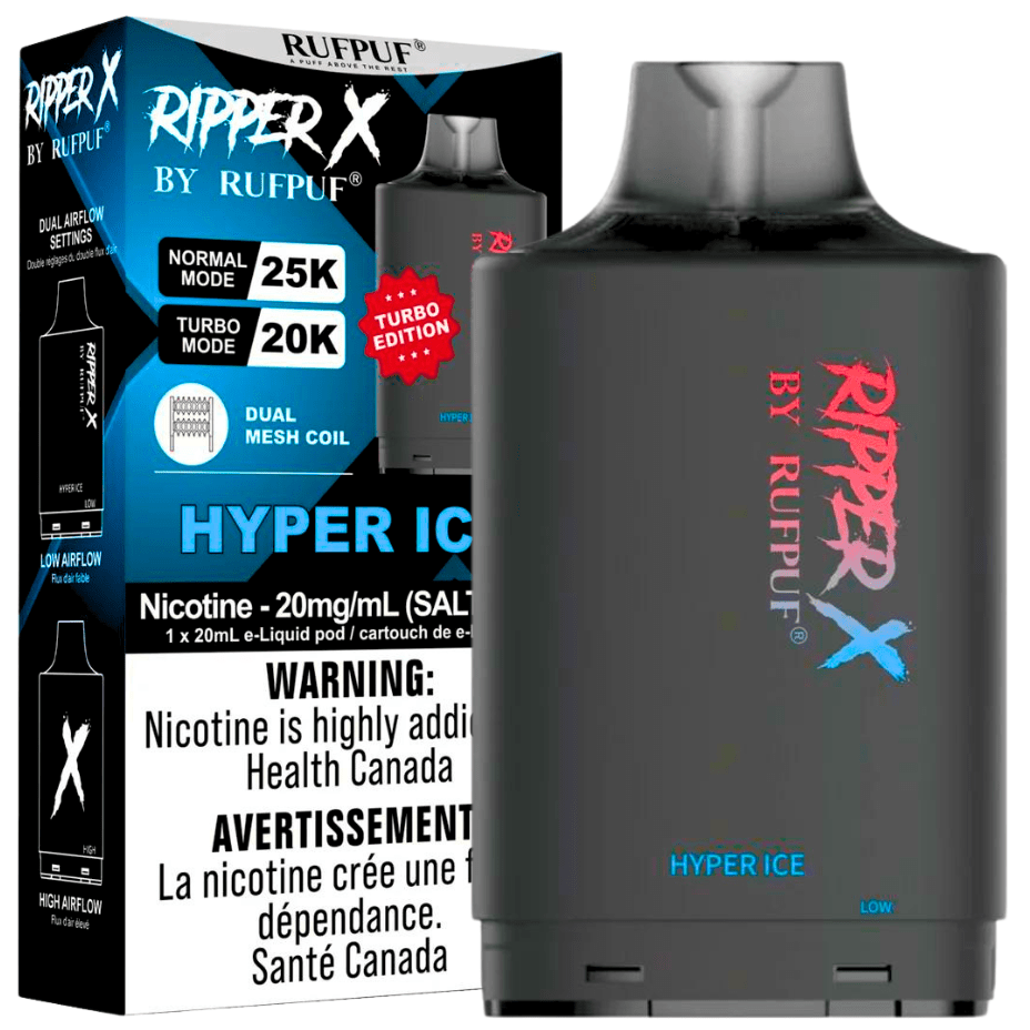 RufPuf Ripper X 75K - Hyper Ice 75000 Puffs Morden Vape SuperStore and Cannabis Manitoba Canada