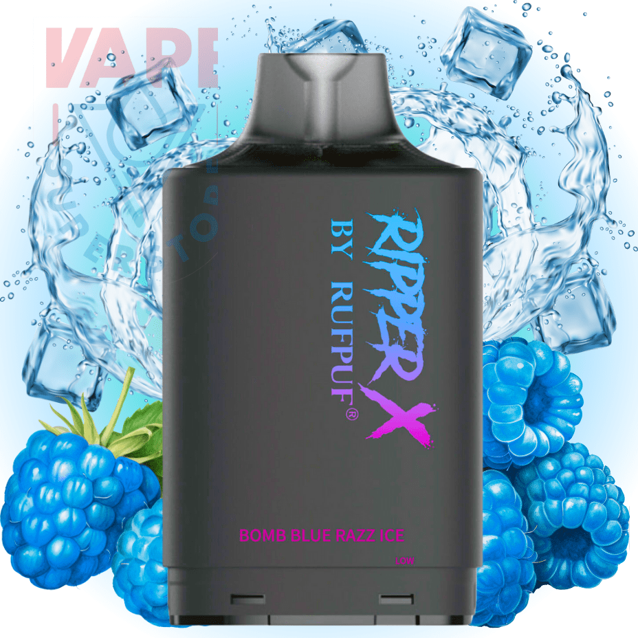 Rufpuf Ripper X 75K Turbo Pod - Bomb Blue Razz Ice 75000 Puffs / 20mg Morden Vape SuperStore and Cannabis Manitoba Canada