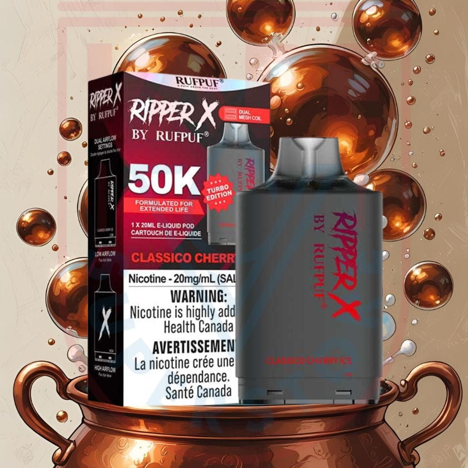 RufPuf Ripper X 75k Turbo Pod - Classico Cherry Ice 75000 Puffs / 20mg Morden Vape SuperStore and Cannabis Manitoba Canada
