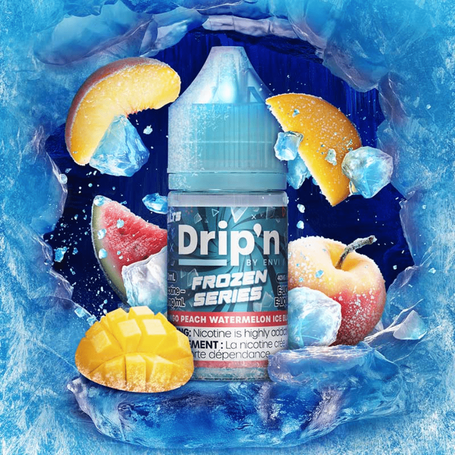 Drip'n by Envi Frozen Salt-Mango Peach Watermelon Ice Blast Morden Vape SuperStore and Cannabis Dispensary Manitoba