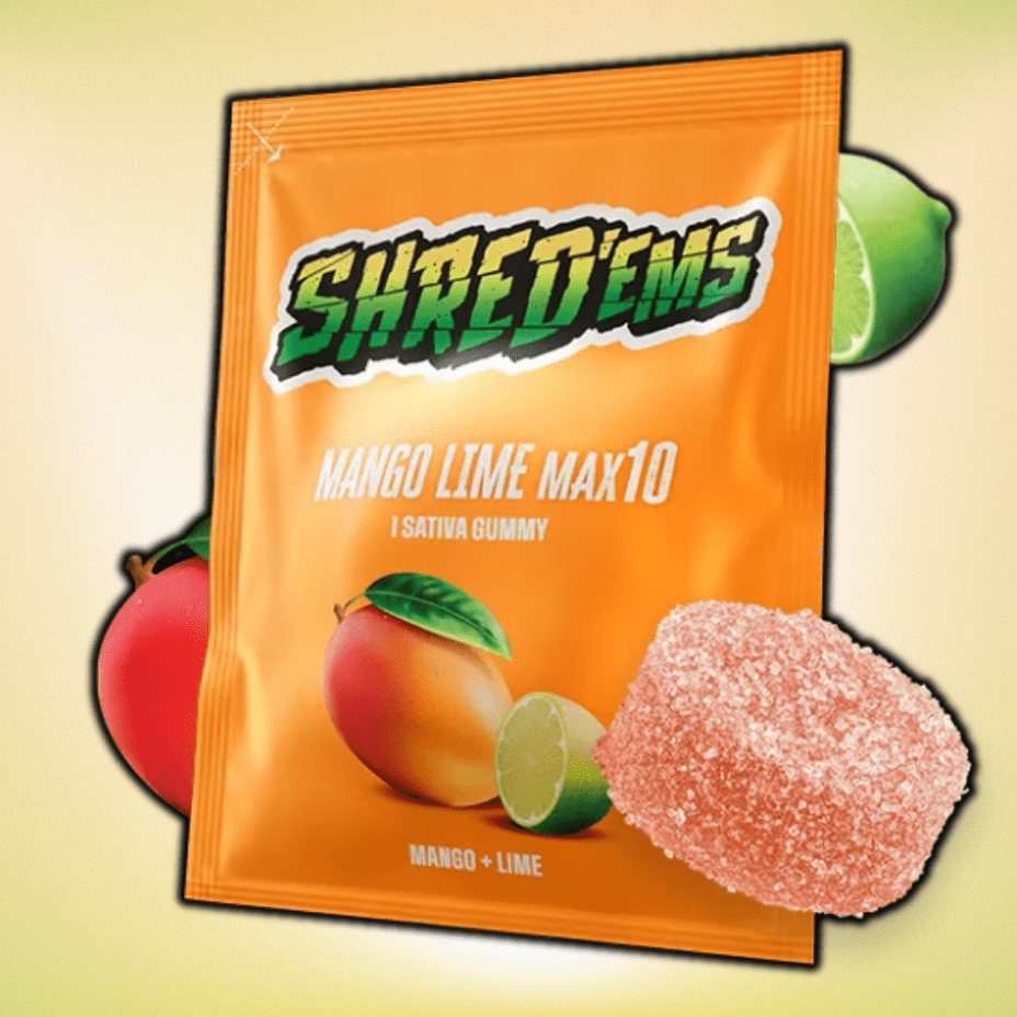 Shred'em MAX10 Mango Lime Gummy - 1x10mg 1x10mg Morden Vape SuperStore and Cannabis Manitoba Canada