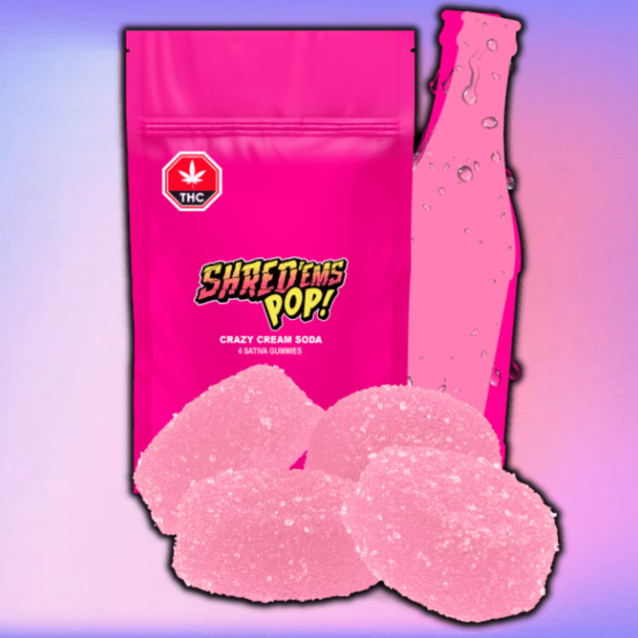 Shred'ems Crazy Cream Soda Sativa Gummies 4x2.5mg 4x2.5mg Morden Vape SuperStore and Cannabis Manitoba Canada