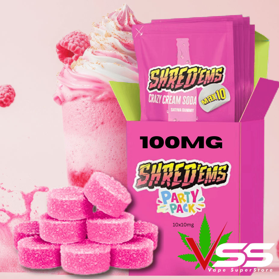Shred'ems MAX10 - Crazy Cream Soda Party Pack Gummies 10x10mg Morden Vape SuperStore and Cannabis Manitoba Canada