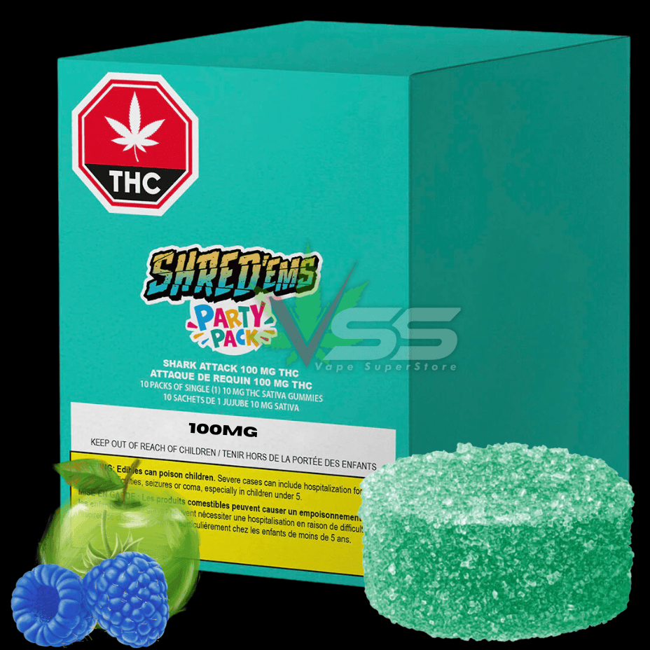 Shred'ems MAX10 - Shark Attack Party Pack Gummies 10x10mg Morden Vape SuperStore and Cannabis Manitoba Canada