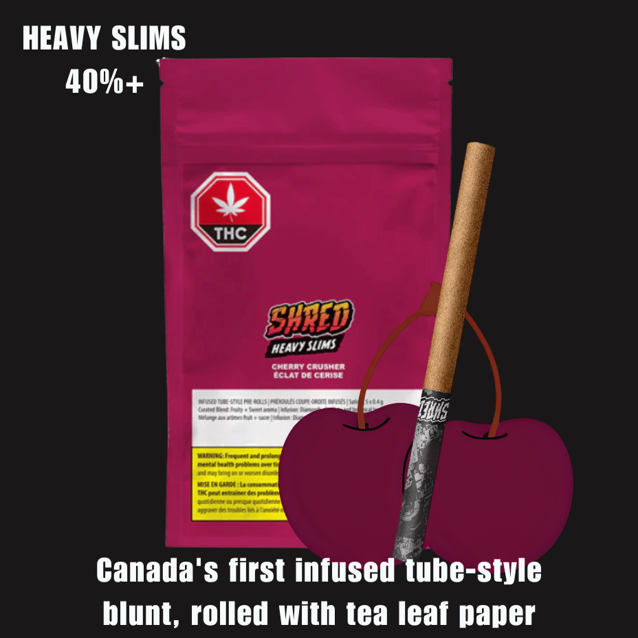 Shred Heavy Slims Cherry Crusher Infused Blunts - 10x0.5g Morden Vape SuperStore and Cannabis Manitoba Canada