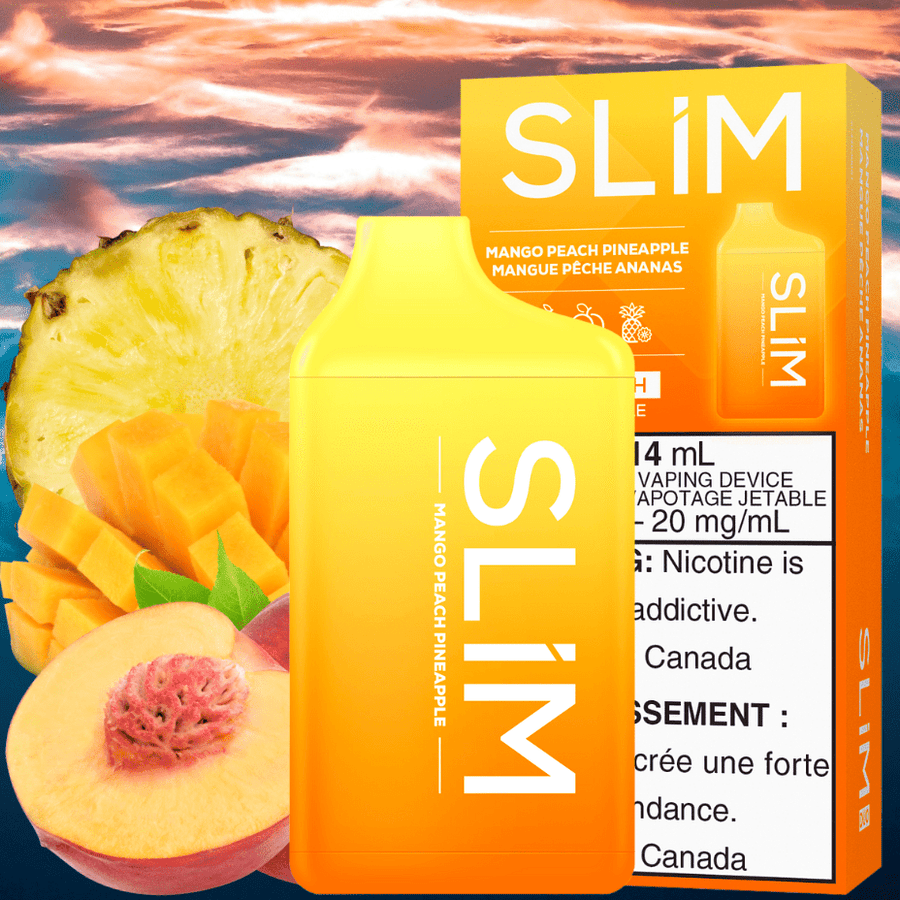 Slim Disposables 14mL / 20mg Slim 7500 Rechargeable Disposable Vape-Mango Peach Pineapple-Morden Vape SuperStore & Cannabis MB, Canada