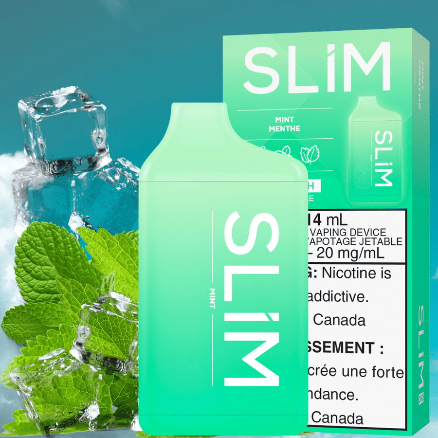 Slim Disposables 14mL / 20mg Slim 7500 Rechargeable Disposable Vape-Mint-Morden Vape SuperStore & Cannabis MB, Canada
