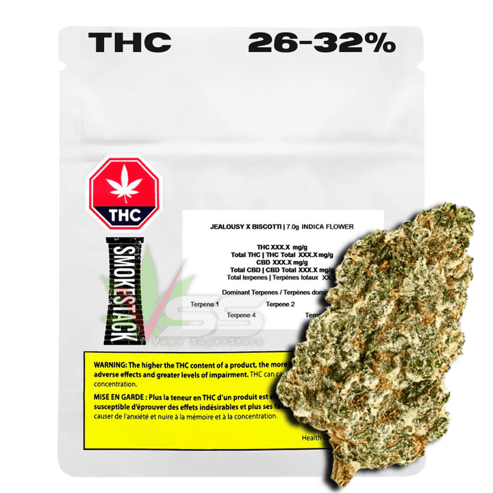 SmokeStack - Jealousy x Biscotti Indica Flower 7g Morden Vape SuperStore and Cannabis Manitoba Canada