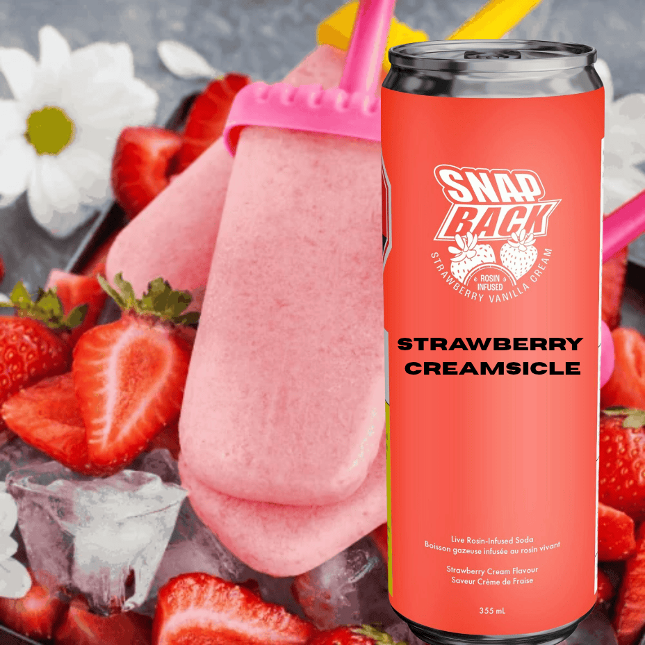 Snap Back Strawberry Creamsicle Rosin Infused Beverage-355ml Morden Vape SuperStore and Cannabis Manitoba Canada