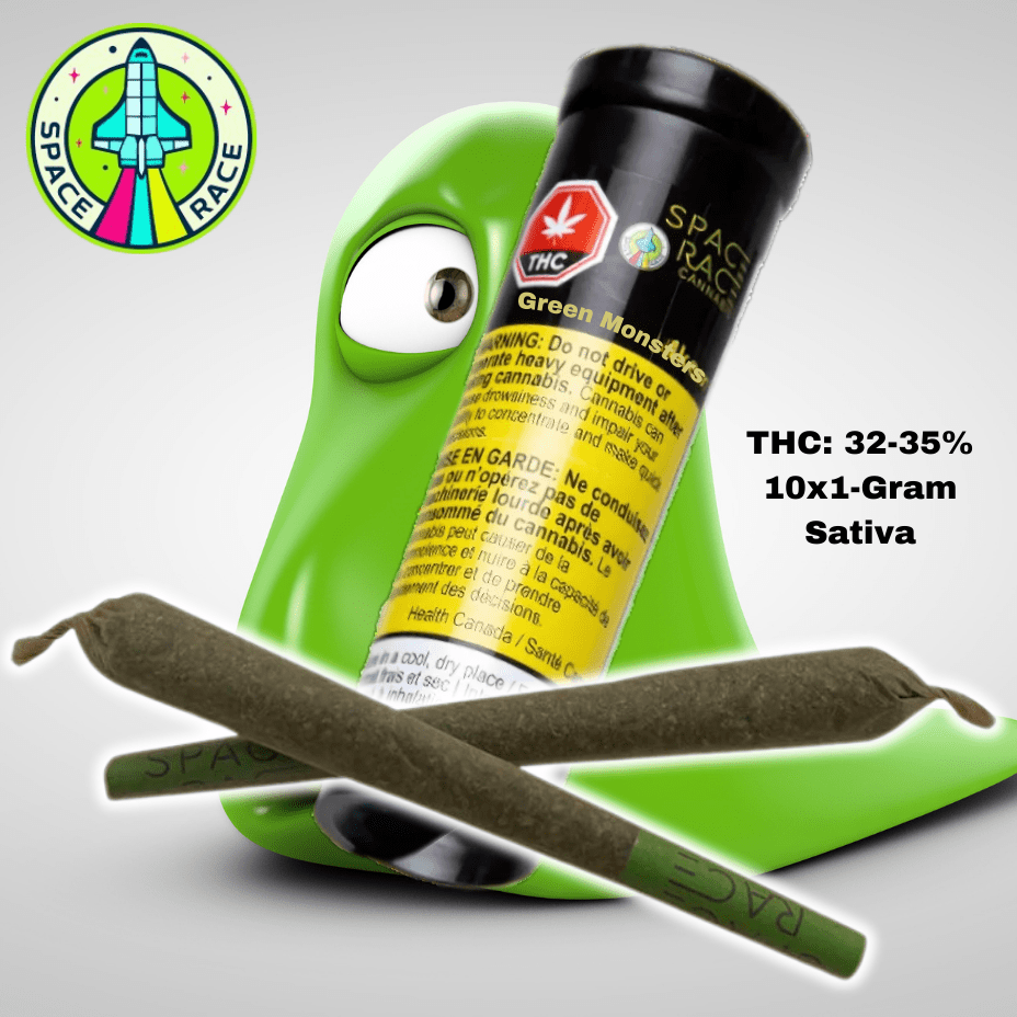 Space Race Green Monsters Pre-rolls 10x1g 10x1g Morden Vape SuperStore and Cannabis Manitoba Canada