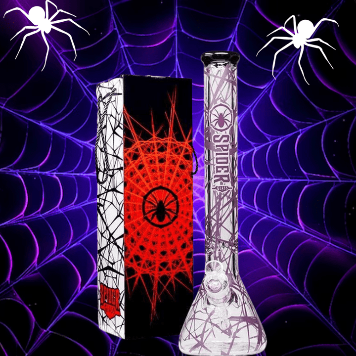 Spider Glass Beaker Bongs Spider Glass 18" Web Design Bong 9mm-Morden Vape SuperStore & Cannabis