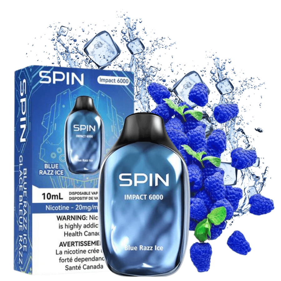 Spin Vape Disposables 20mg / 6000 Puffs SPIN Impact 6000 Disposable Vape-Blue Razz Ice SPIN Impact 6000 Disposable Vape-Blue Razz Ice-Morden Vape SuperStore