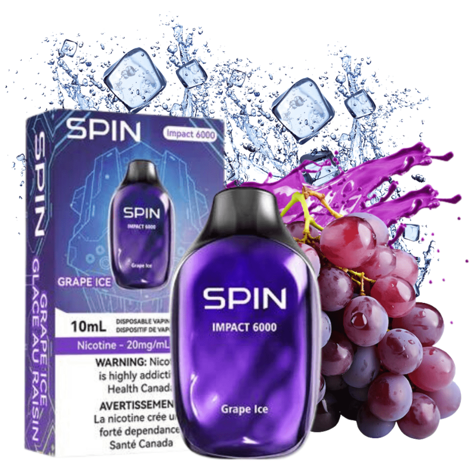 Spin Vape Disposables 20mg / 6000 Puffs SPIN Impact 6000 Disposable Vape-Grape Ice-Morden Vape SuperStore