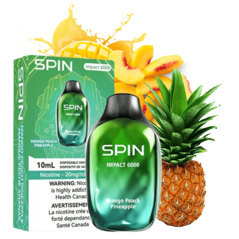 Spin Vape Disposables 20mg / 6000 Puffs SPIN Impact 6000 Disposable Vape-Mango Peach Pineapple-Morden Vape