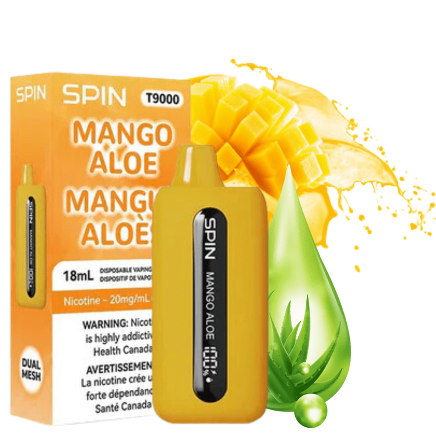 Spin Vape Disposables 20mg / 9000 Puffs Spin T9000 Disposable Vape-Mango Aloe-Morden Vape SuperStore MB Canada 