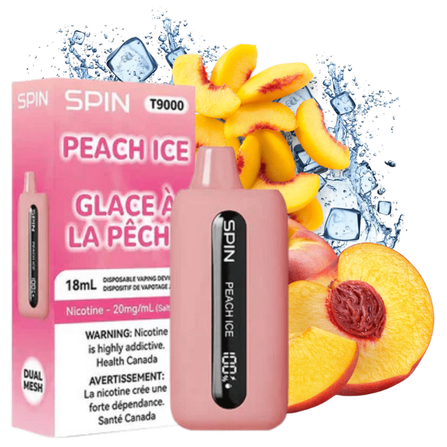 Spin Vape Disposables 20mg / 9000 Puffs Spin T9000 Disposable Vape-Peach Ice-Morden Vape SuperStore MB, Canada