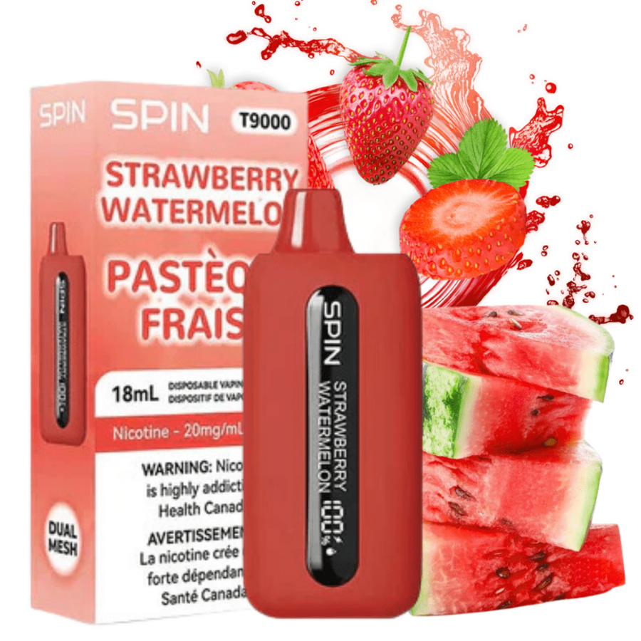 Spin Vape Disposables 20mg / 9000 Puffs Spin T9000 Disposable Vape-Strawberry Watermelon-Morden Vape MB Canada