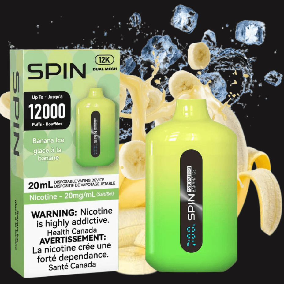 Spin Vape Disposables 20mg Spin 12,000 Disposable Vape-Banana Ice-Morden Vape